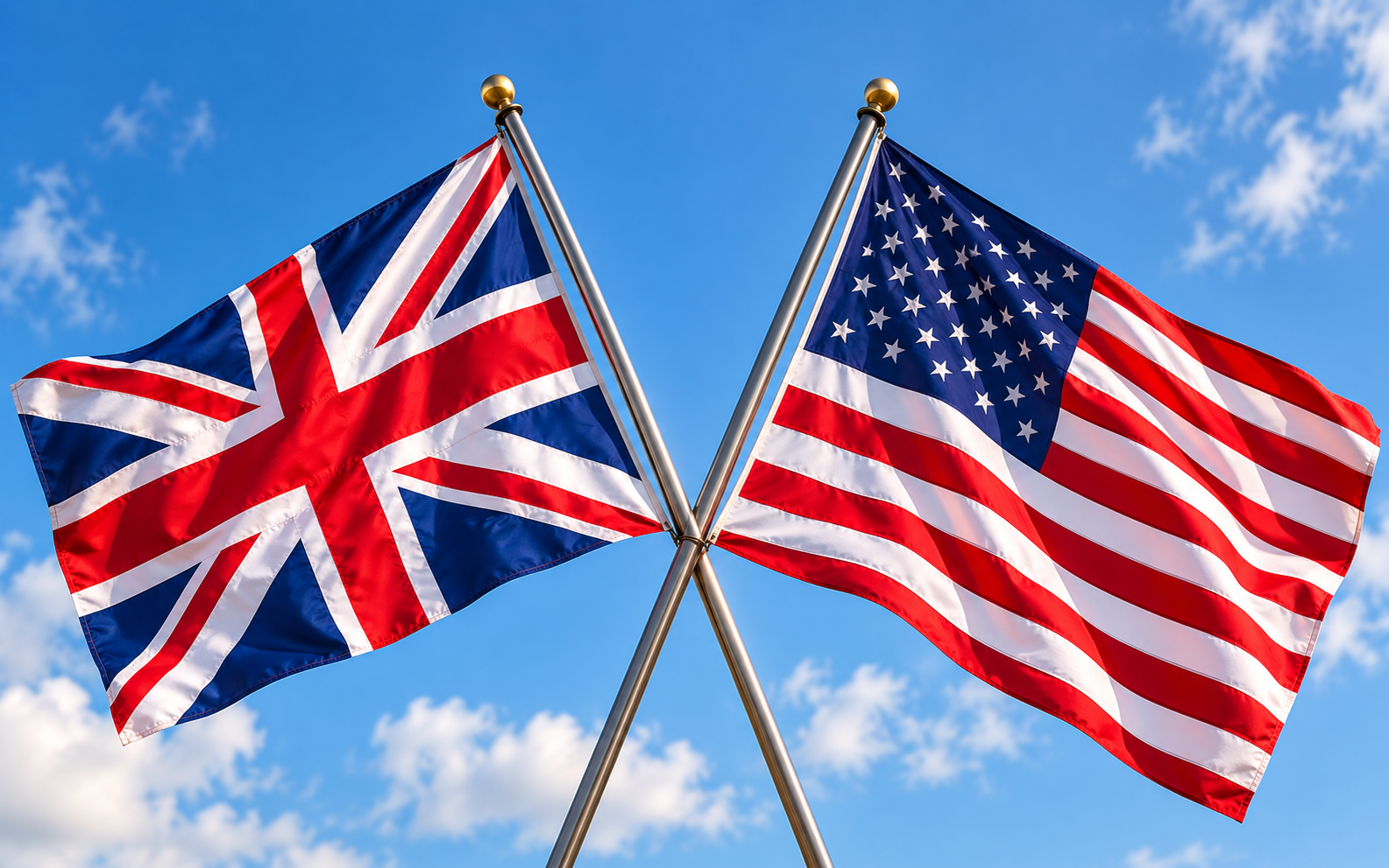 Drapeaux britannique et américain